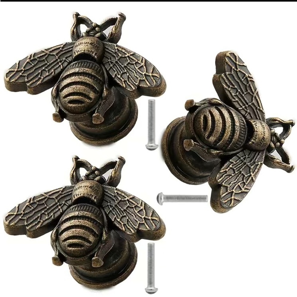 New rustic 3 bee knobs for furniture
